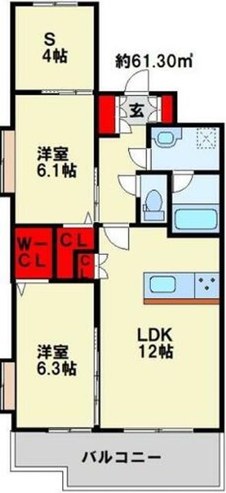 オーヴィジョンQULAS小倉金田の間取り