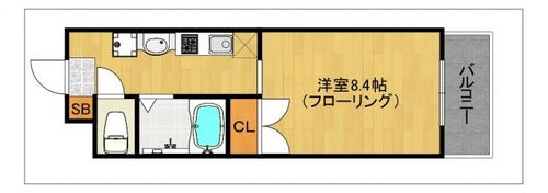 バウスクロス天神南411の間取り