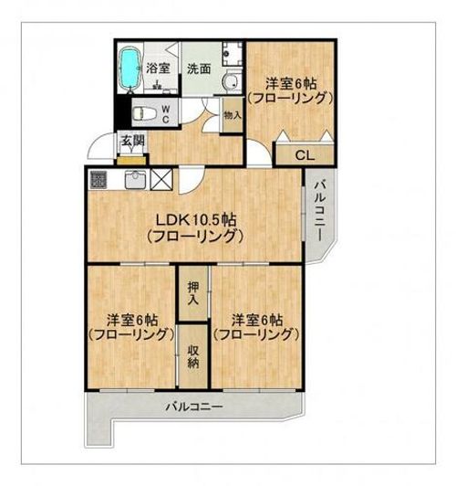 ルミナス城南205の間取り