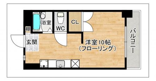 ハウスグリーン箱崎スマートイースト402の間取り