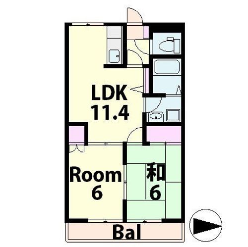 滋賀県湖南市菩提寺西1丁目(アパート)の賃貸物件の間取り
