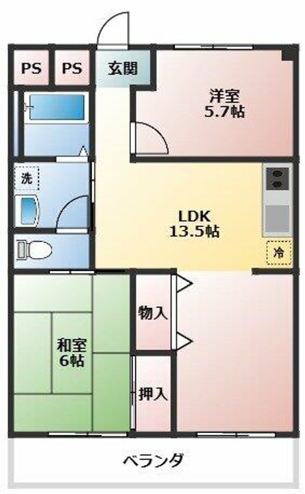 太平コーポラスⅠ501の間取り