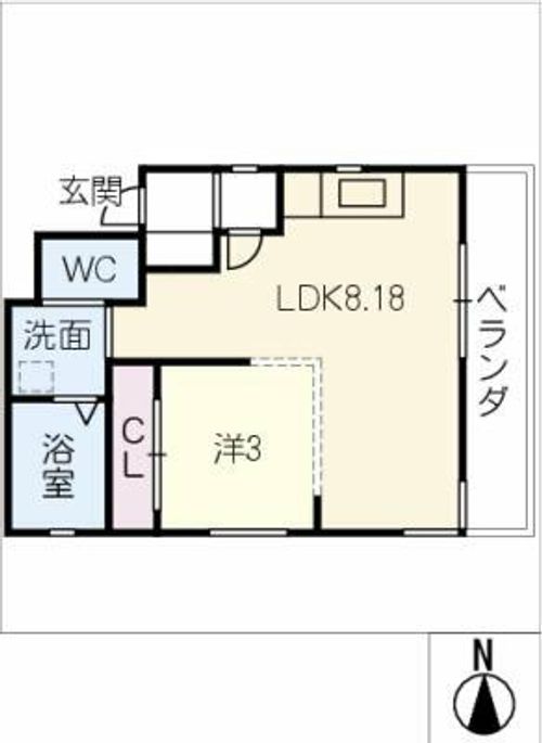 プランベイム幅下 Southの間取り