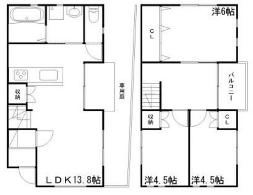 兵庫県姫路市継(一戸建)の賃貸物件の間取り