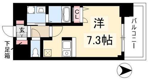 ライジングコート名古屋駅南0806の間取り