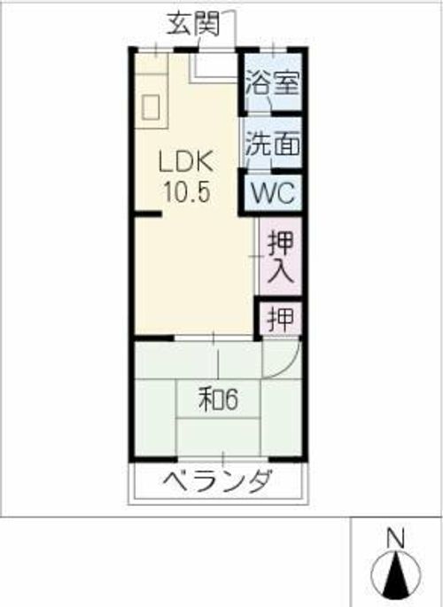 高彦ハイツの間取り