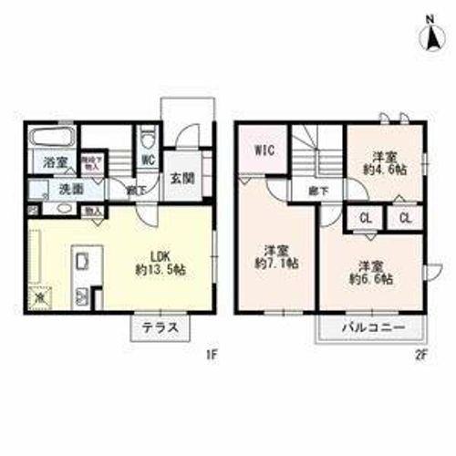 愛知県名古屋市瑞穂区春山町(一戸建)の賃貸物件Bの間取り