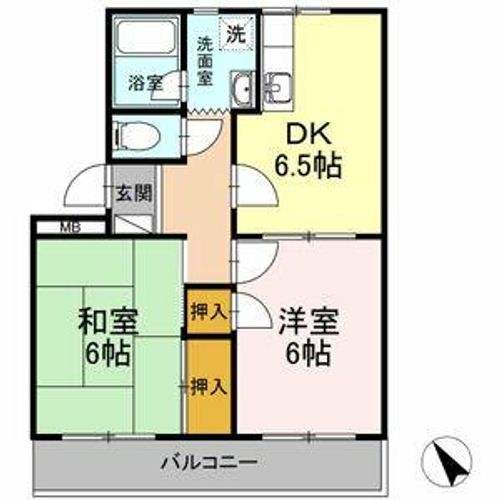 サンヒルズ鷹丘 Cの間取り