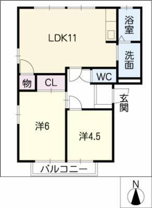 エクセル北邸Aの間取り