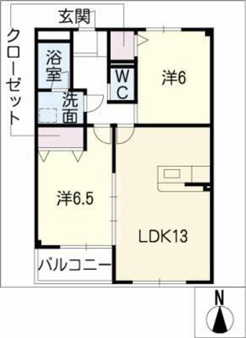 第5河国荘 A棟の間取り