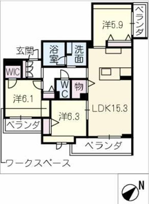 ヴェルデ小田井の間取り