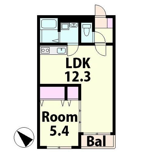 滋賀県湖南市石部南8丁目(マンション)の賃貸物件2-Bの間取り
