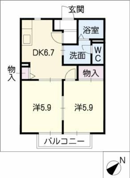 コーポキタジマ B棟の間取り