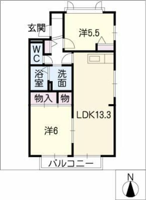 ディアコート竹陽Cの間取り