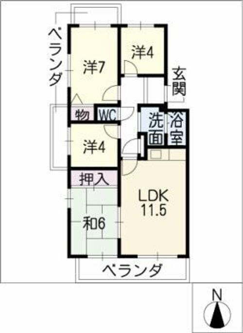 パークサイド庄南 北館の間取り