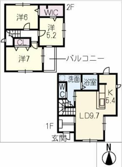 愛知県清須市新清洲3丁目(一戸建)の賃貸物件の間取り