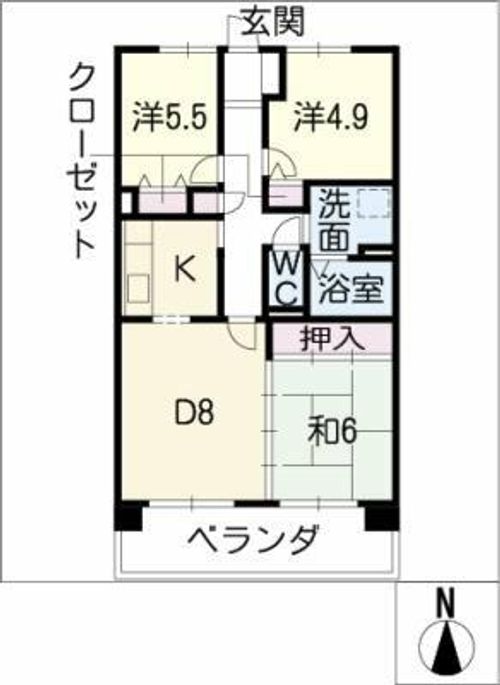 サンコート桃花台D棟の間取り