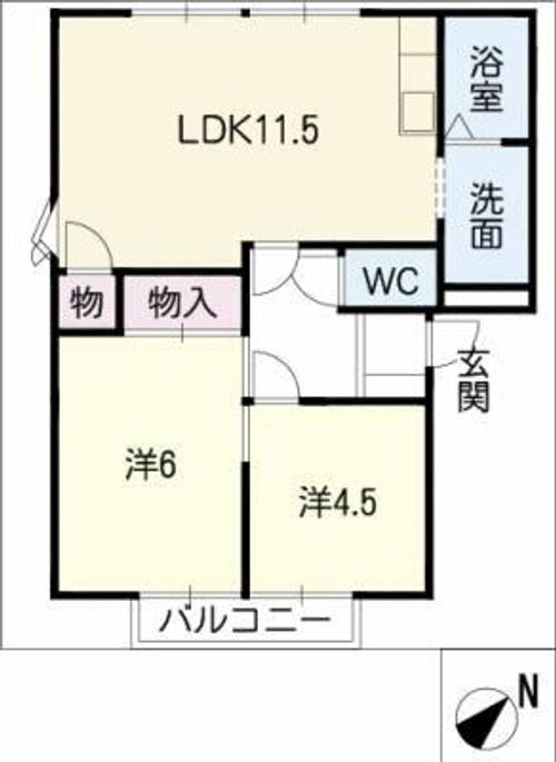 おーくたうん長久手 A棟の間取り