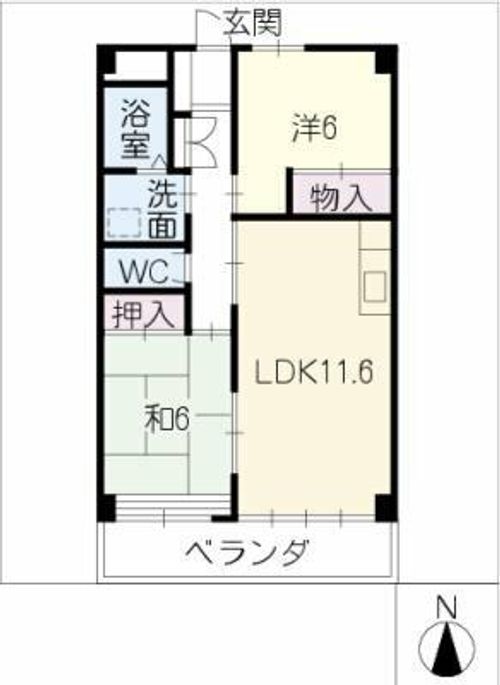 パークサイドマンション奥野の間取り