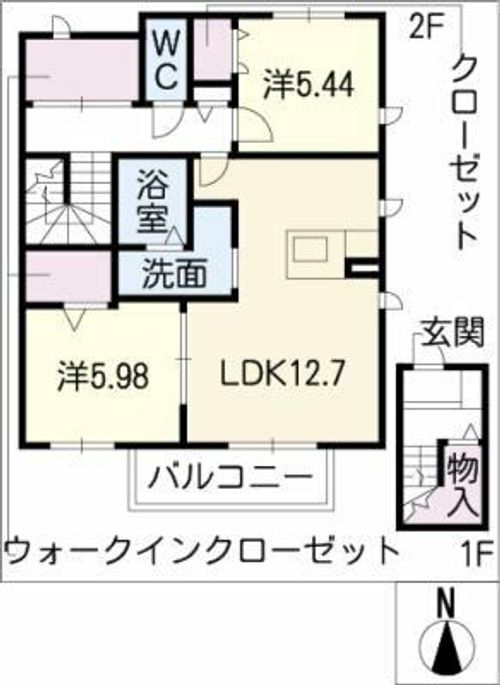 Concertino巽ヶ丘B棟の間取り