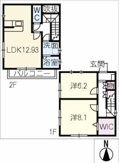 愛知県名古屋市天白区植田本町3丁目(一戸建)の賃貸物件の間取り
