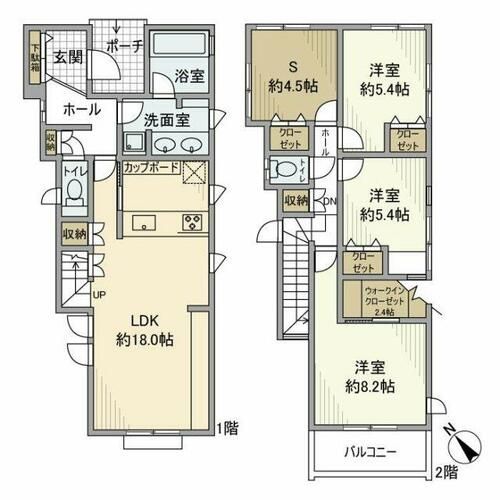 愛知県名古屋市緑区東陵(一戸建)の賃貸物件の間取り