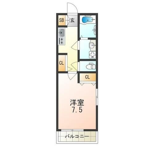 兵庫県尼崎市道意町3丁目(アパート)の賃貸物件の間取り