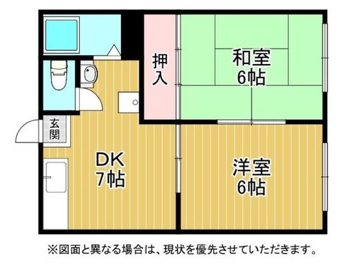 福岡県北九州市八幡東区勝山1丁目(アパート)の賃貸物件の間取り