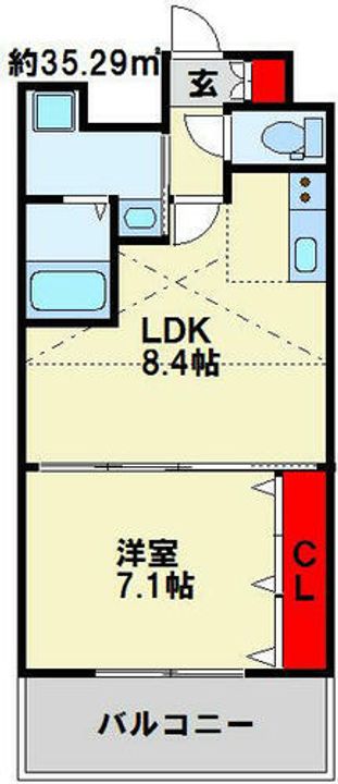 No.65クロッシングタワー1905の間取り