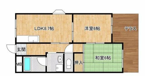 大阪府豊中市上新田4丁目(マンション)の賃貸物件の間取り