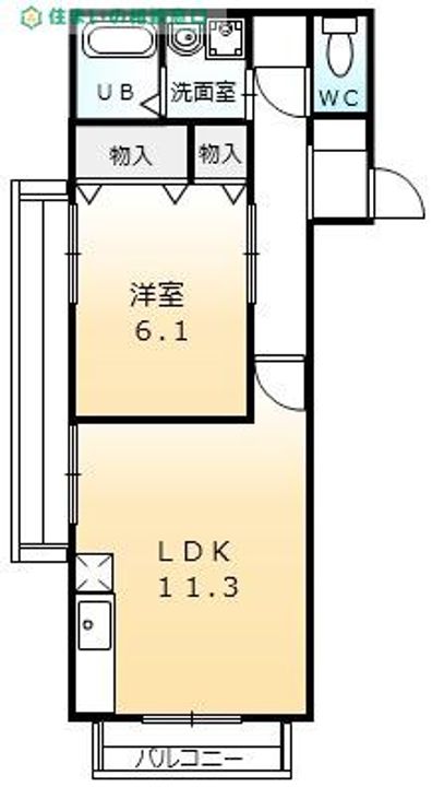 愛知県岡崎市洞町字西丸根(アパート)の賃貸物件の間取り