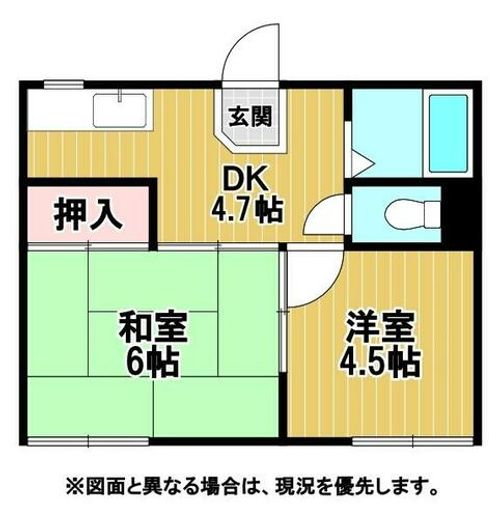 福岡県中間市中央3丁目(アパート)の賃貸物件の間取り