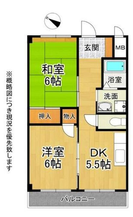 グレーシィ東生駒303の間取り