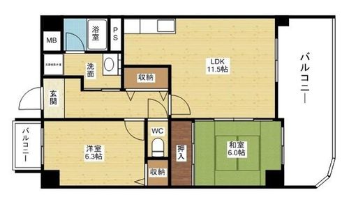 エスパシオ上新庄の間取り