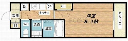 プレサンス心斎橋ソレイユの間取り