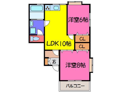 ハイツアルバージュ201の間取り