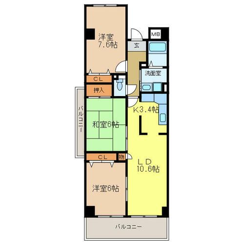 ラ・メゾンMSⅡ601の間取り