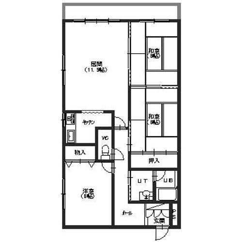 北海道函館市中島町(マンション)の賃貸物件の間取り