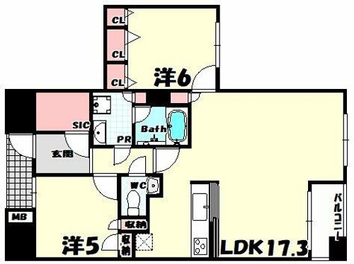 リベール三宮ミッドキャストの間取り