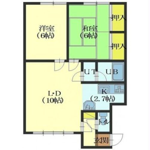 北海道亀田郡七飯町字大川(アパート)の賃貸物件の間取り