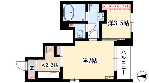 ボヌール Ⅱ102の間取り