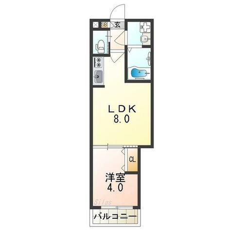 大阪府大阪市住吉区上住吉1丁目(アパート)の賃貸物件の間取り