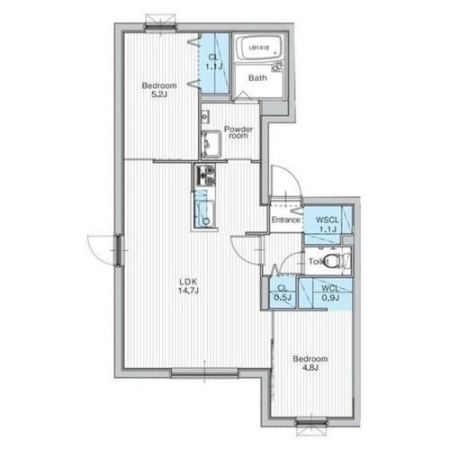 JANUS residences月寒中央ParkFront101の間取り