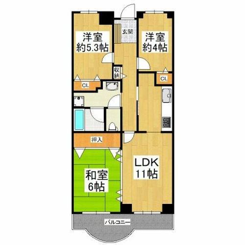 美加の台南海アーバンコンフォート弐番館の間取り