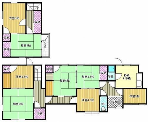 大阪府羽曳野市南恵我之荘3丁目(一戸建)の賃貸物件の間取り