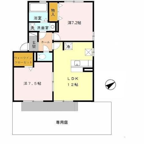 リビングタウン古坂壱番館 A棟A101の間取り