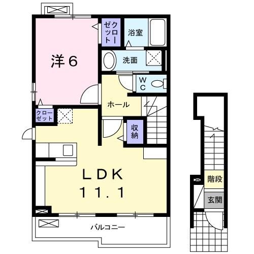 エスポワール萩原Ⅱ201の間取り