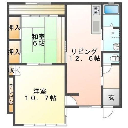 福岡県北九州市八幡西区町上津役西2丁目(一戸建)の賃貸物件2の間取り