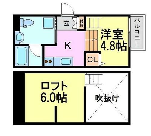 兵庫県尼崎市大物町1丁目(アパート)の賃貸物件の間取り
