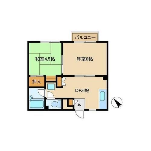 ベルシオンA棟101の間取り
